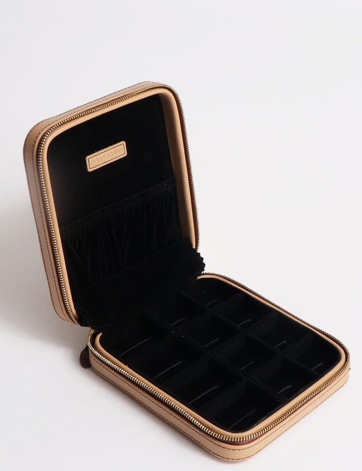 Friedrich23 Étui à bijoux Ascot avec fermeture éclair Beige 26113-8 - Capodagli 1937