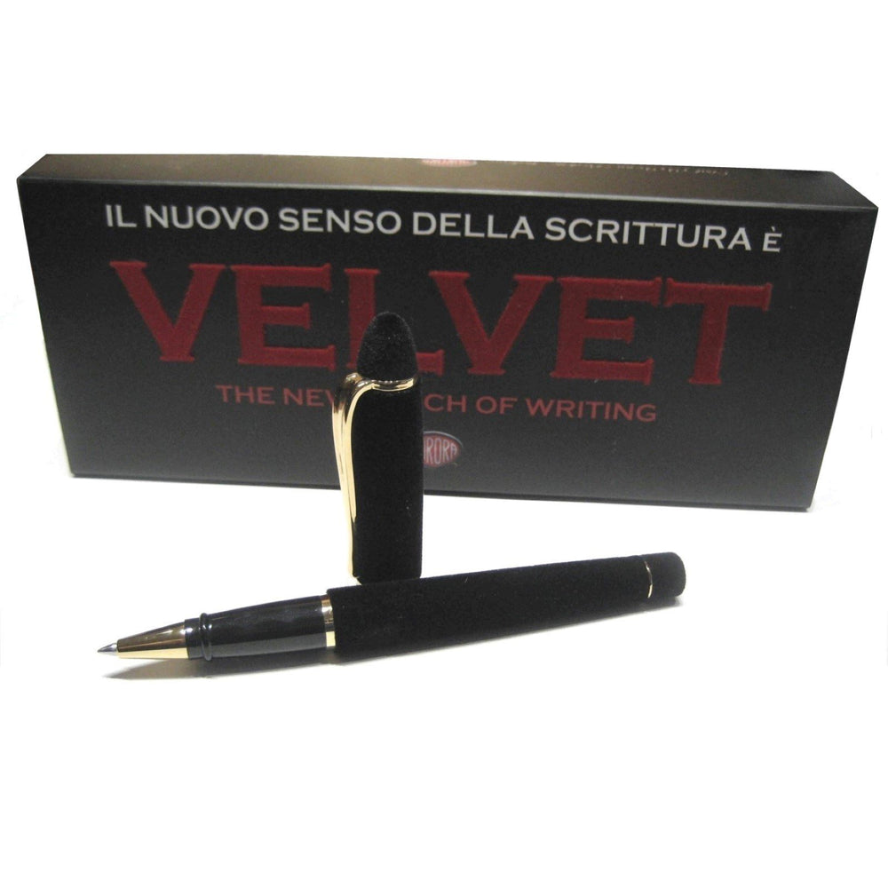 Aurora roller Ipsilon sammetsvart kropp och sammetsmössa med guldfinish B78-N - Gioielleria Capodagli