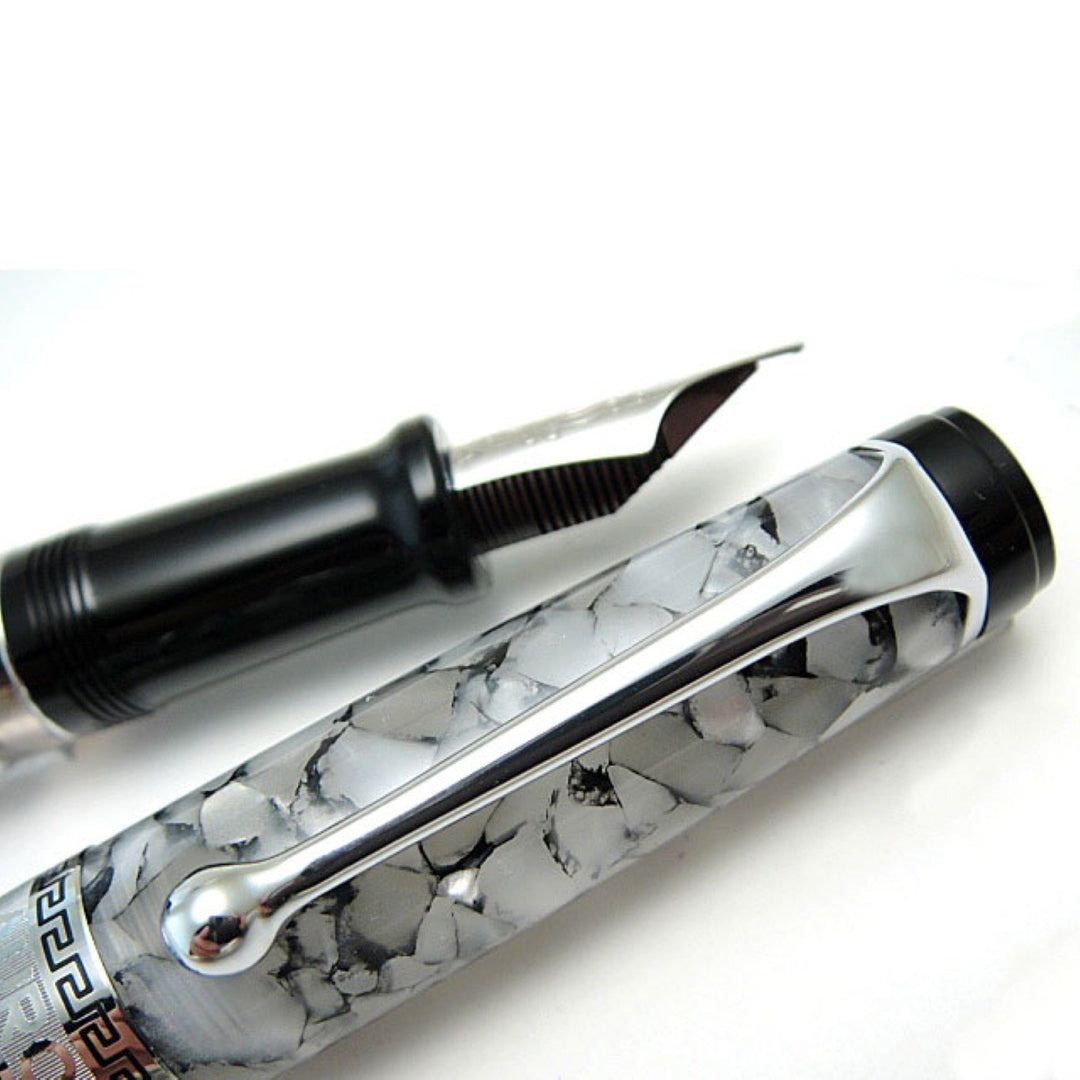 Aurora Optima Auroloide piston stilou gri, finisaj cromat 996-CG - Gioielleria Capodagli