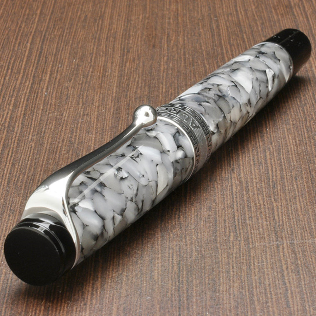 Aurora Optima Auroloide piston stilou gri, finisaj cromat 996-CG - Gioielleria Capodagli