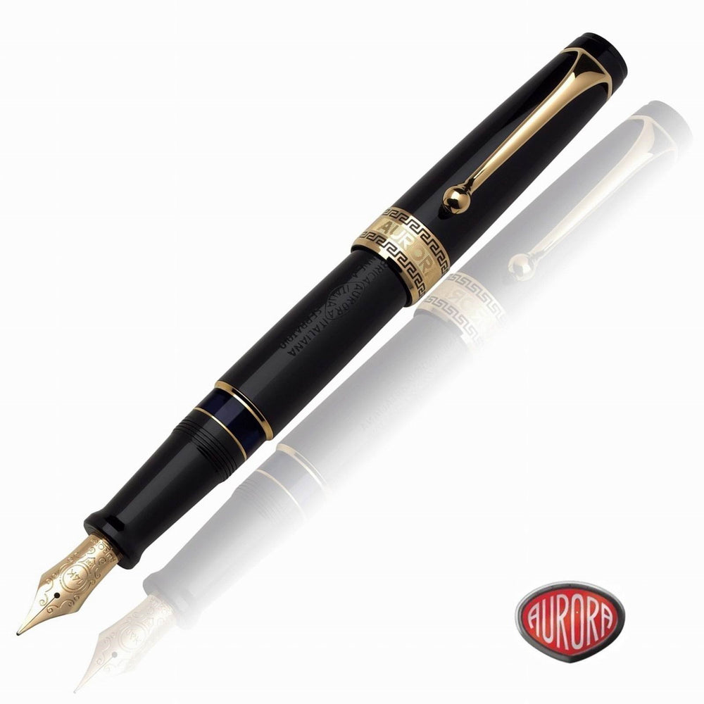 Aurora Optima Auroloide kolv reservoarpenna svart guld finish 997-N - Gioielleria Capodagli