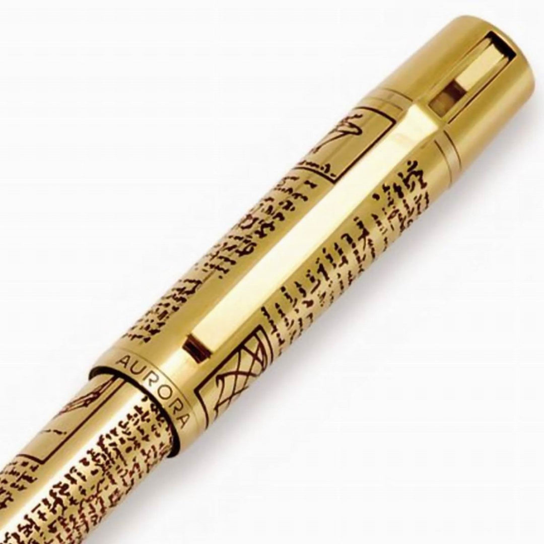 Stylo plume Aurora Leonardo Da Vinci entièrement doré avec gravures Edition Limitée 939 - Gioielleria Capodagli