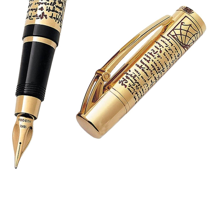 Stylo plume Aurora Leonardo Da Vinci entièrement doré avec gravures Edition Limitée 939 - Gioielleria Capodagli