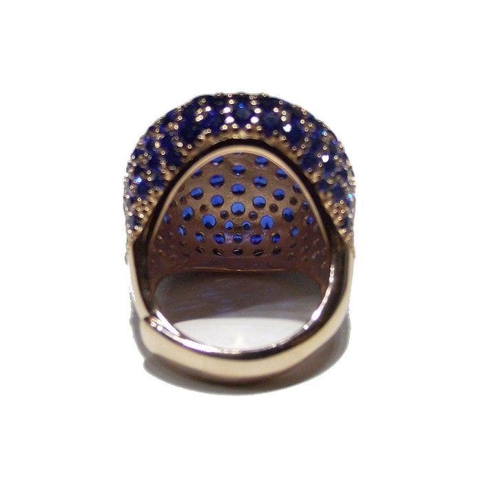 Capodagli Bague Morositas argent 925 finition PVD or jaune quartz saphir bleu CPD-ANE-ARG-0001-BL - Capodagli 1937