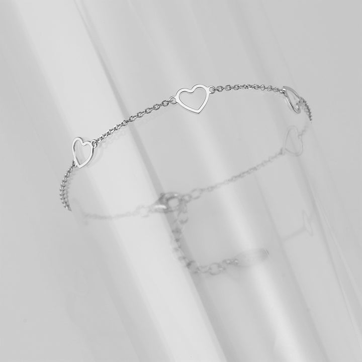 Bracelet Capodagli 5 Coeurs en fil d'argent 925 CPD-BRA-ARG-0001-B - Capodagli 1937