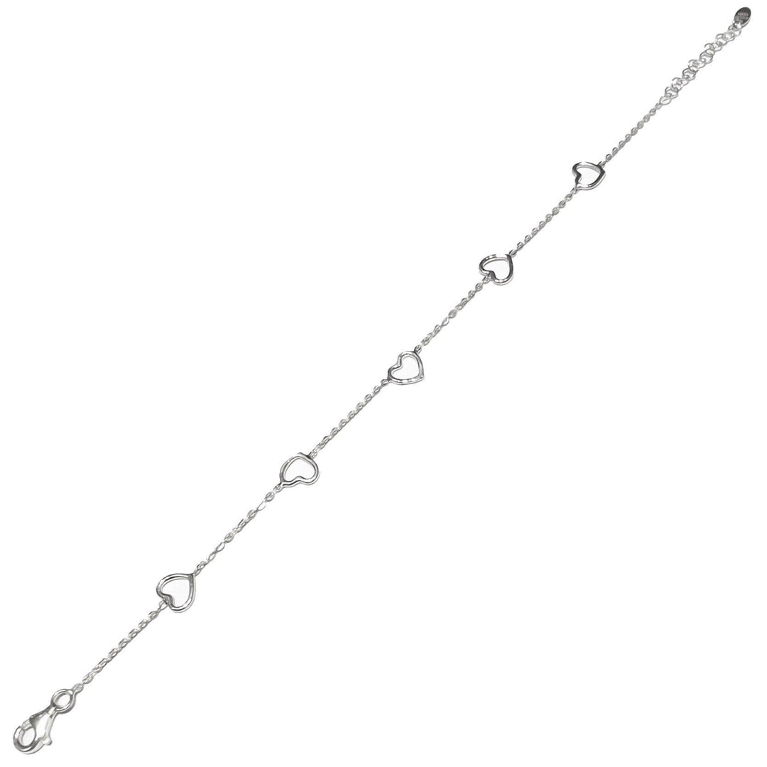 Bracelet Capodagli 5 Coeurs en fil d'argent 925 CPD-BRA-ARG-0001-B - Capodagli 1937