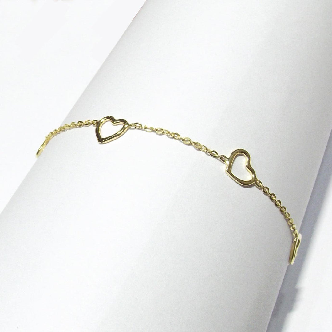 Pulsera Capodagli 5 Corazones hilo plata 925 PVD acabado oro amarillo CPD-BRA-ARG-0001-G - Capodagli 1937