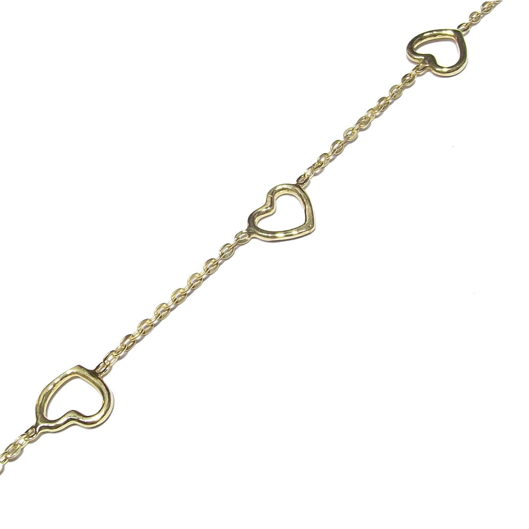 Pulsera Capodagli 5 Corazones hilo plata 925 PVD acabado oro amarillo CPD-BRA-ARG-0001-G - Capodagli 1937