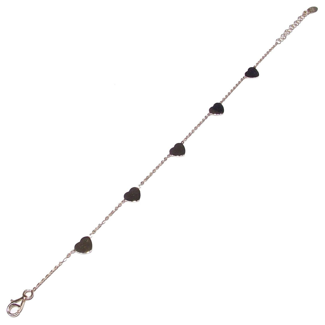 Bracelet Capodagli 5 Coeurs argent 925 PVD finition or rose CPD-BRA-ARG-0003-R - Capodagli 1937