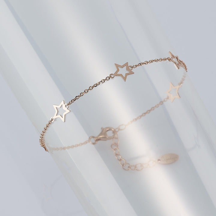 Capodagli 5 Star wire armbånd i 925 sølv, rosa guld PVD finish CPD-BRA-ARG-0002-R - Capodagli 1937