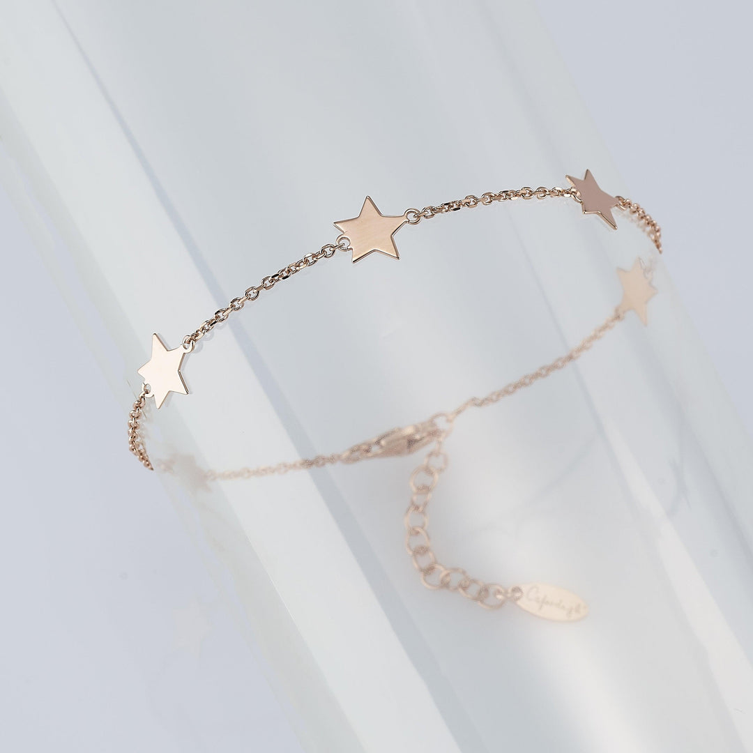 Capodagli 5 Star náramek 925 stříbrný PVD povrch z růžového zlata CPD-BRA-ARG-0004-R - Capodagli 1937