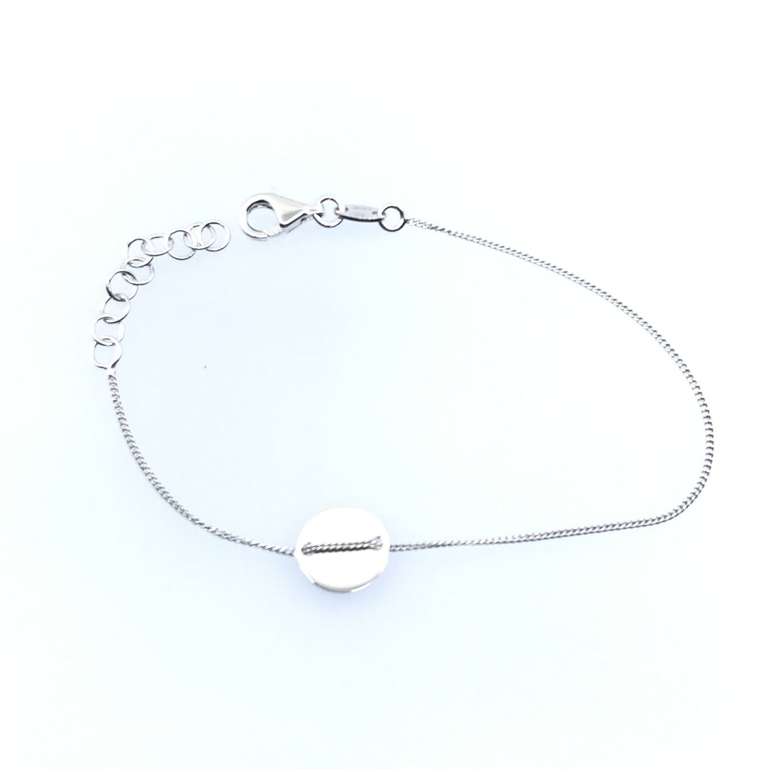 Bratara Capodagli cu placa rotunda din argint BR-TONDO-ARG - Bijuterii Capodagli