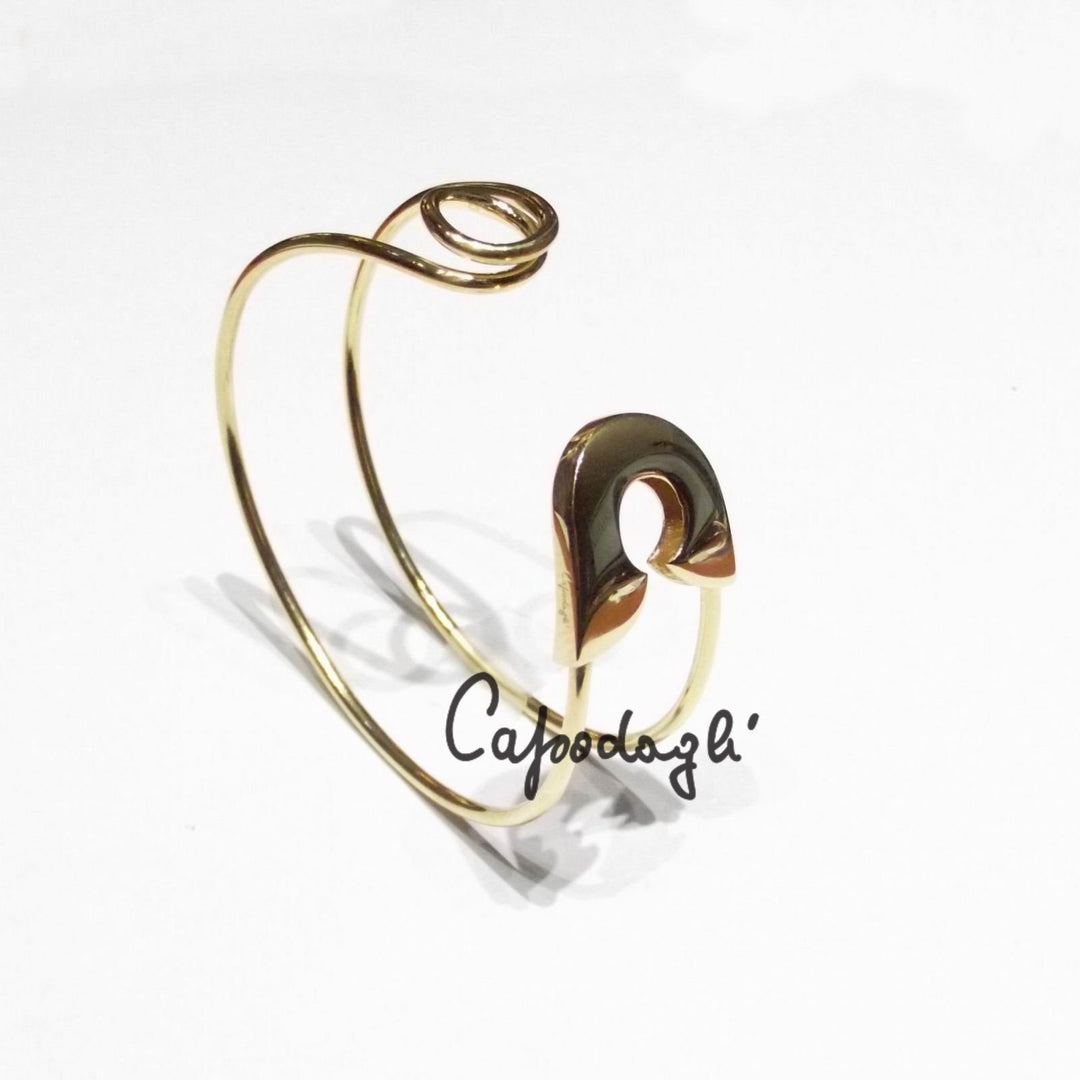 Sztywna bransoletka Capodagli Broszka Balia srebro 925 wykończenie PVD z żółtego złota - Biżuteria Capodagli