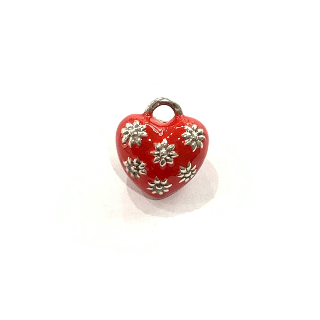 Capodagli małe serce urok stokrotki 925 srebrna czerwona emalia CUORE-P-Ro - Capodagli 1937