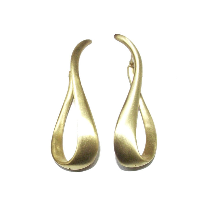 Boucles d'oreilles créoles Capodagli Goccia argent 925 PVD finition or jaune satiné CPD-ORE-ARG-0002-GS - Capodagli 1937