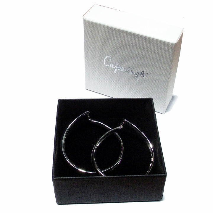 Capodagli Goccia Grande boucles d'oreilles créoles argent 925 CPD-ORE-ARG-0001-BL - Capodagli 1937