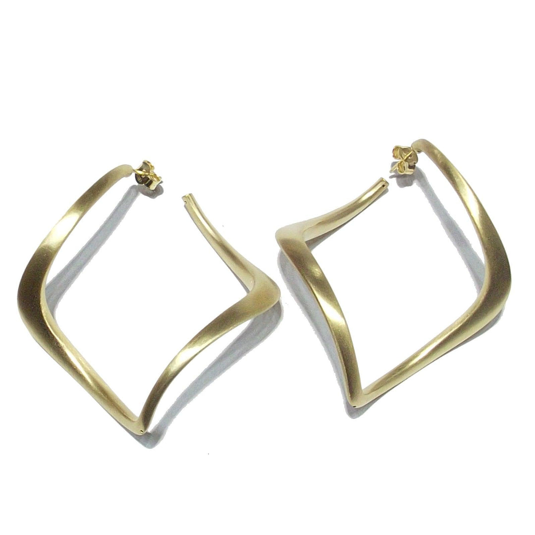 Kolczyki koła w kształcie rombu Capodagli srebro 925 PVD satynowe wykończenie z żółtego złota CPD-ORE-ARG-0003-GS - Capodagli 1937