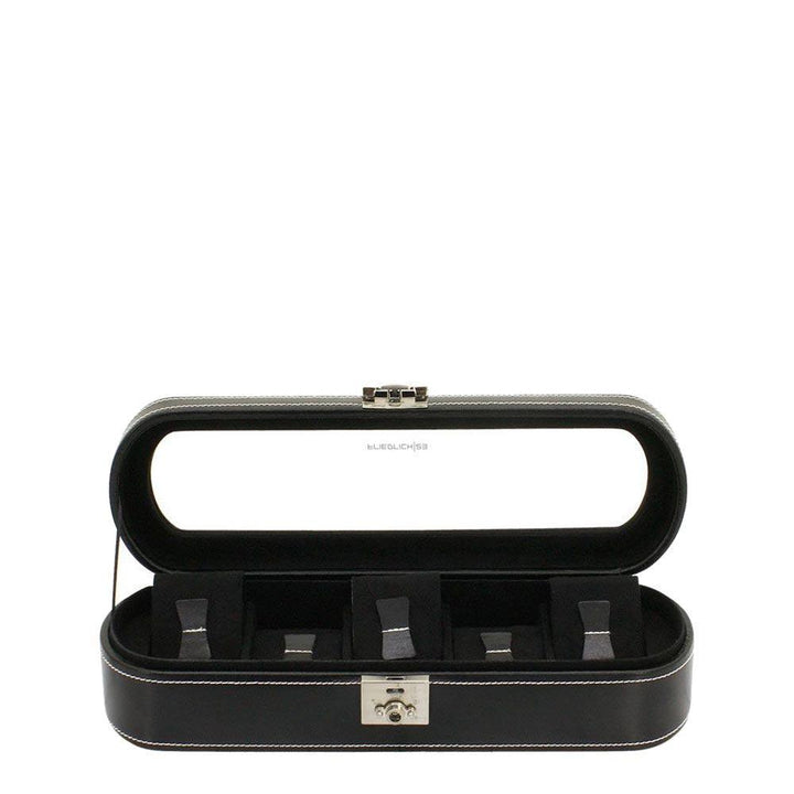Friedrich23 Caja para relojes ovalada de 5 plazas Negro 26106-2 - Capodagli 1937