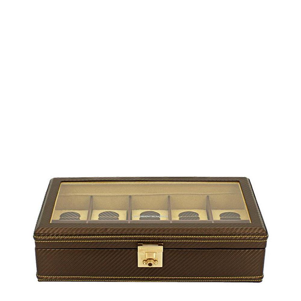 Friedrich23 Caja de reloj de carbono 10 plazas Marrón 32048-8 - Capodagli 1937
