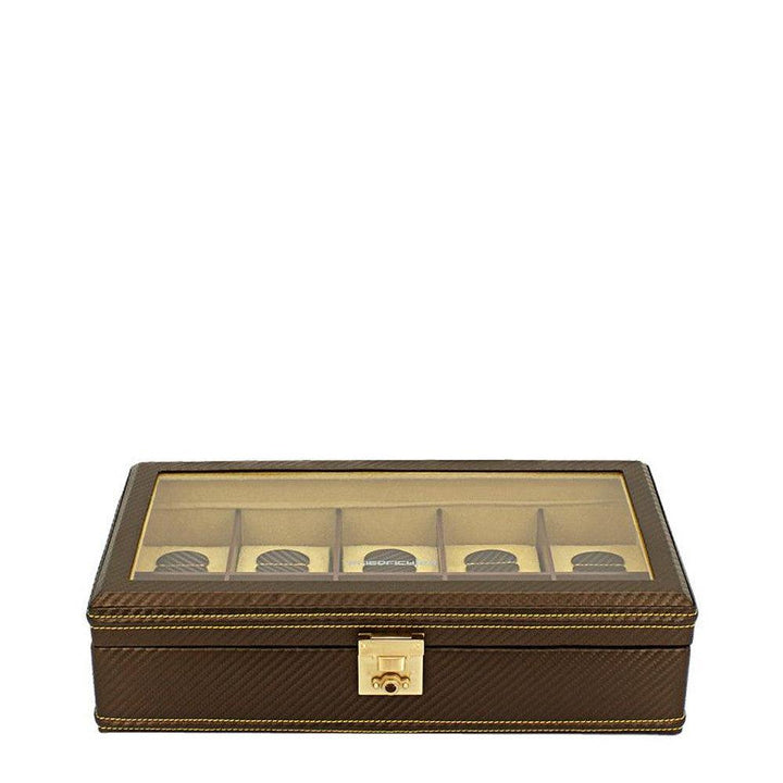 Friedrich23 Caja de reloj de carbono 10 plazas Marrón 32048-8 - Capodagli 1937