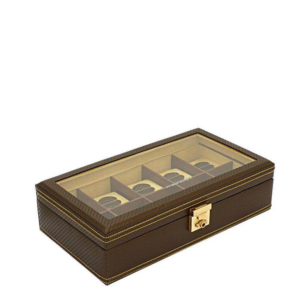 Friedrich23 Caja de reloj de carbono 10 plazas Marrón 32048-8 - Capodagli 1937