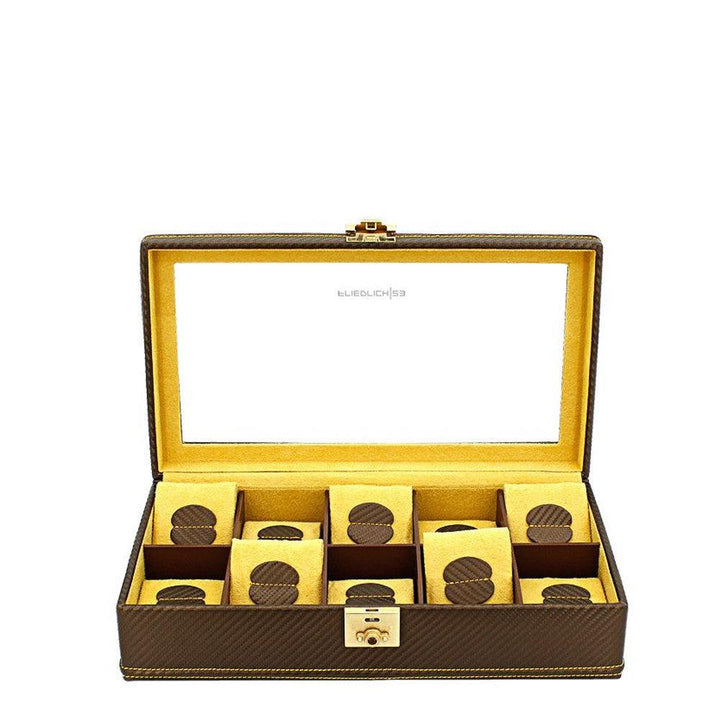 Friedrich23 Caja de reloj de carbono 10 plazas Marrón 32048-8 - Capodagli 1937