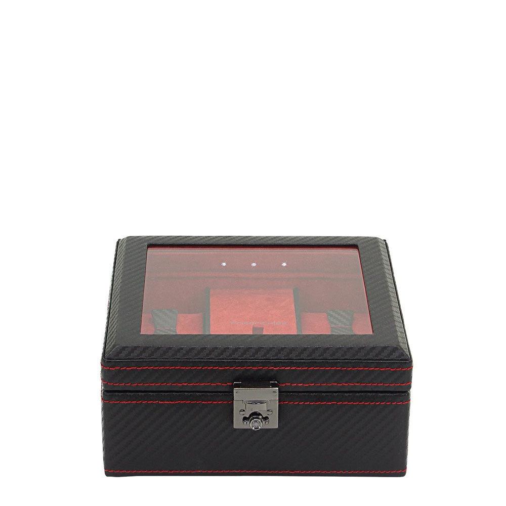 Caja para relojes Friedrich23 Carbon de 5 plazas con LED Negro 32058-2 - Capodagli 1937