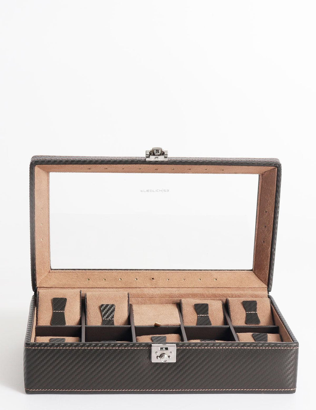 Friedrich23 Carbon 9-persoons horlogebox met LED Donkerbruin 32059-3 - Capodagli 1937