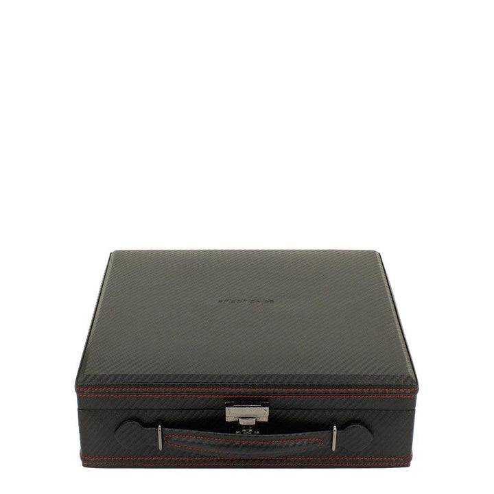 Pudełko na zegarek z nadrukiem Friedrich23 na 12 miejsc Czarny 32054-2 - Capodagli 1937