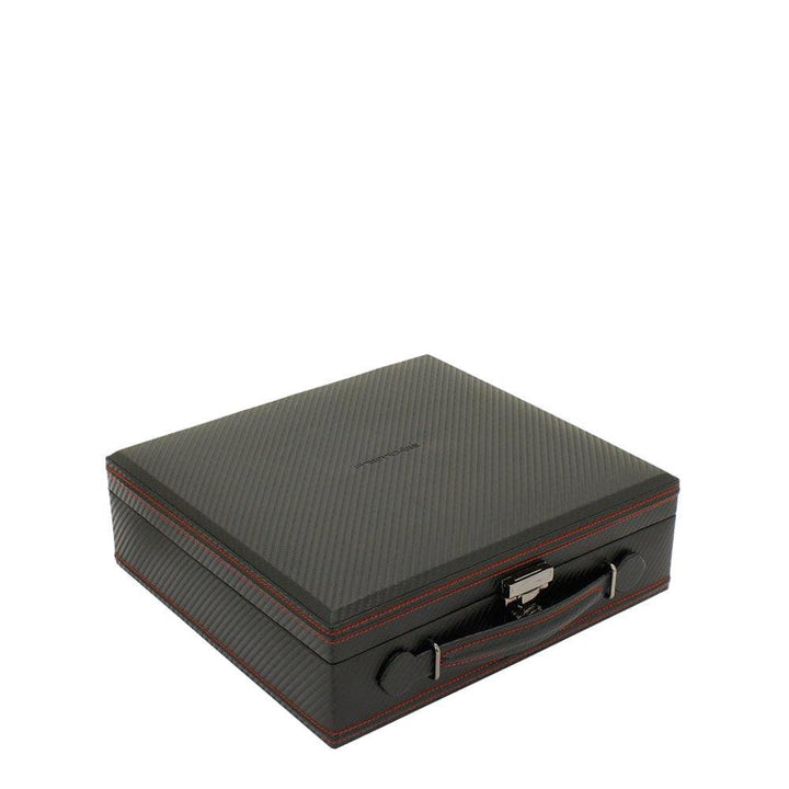 Pudełko na zegarek z nadrukiem Friedrich23 na 12 miejsc Czarny 32054-2 - Capodagli 1937