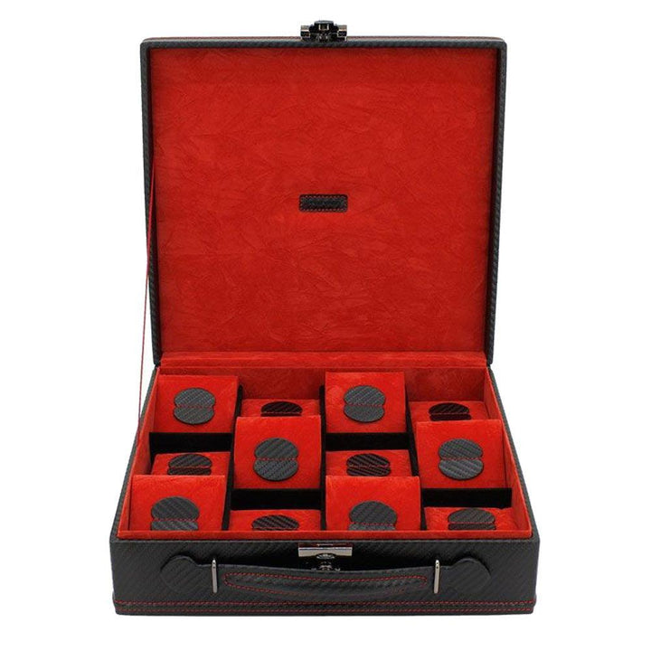 Pudełko na zegarek z nadrukiem Friedrich23 na 12 miejsc Czarny 32054-2 - Capodagli 1937