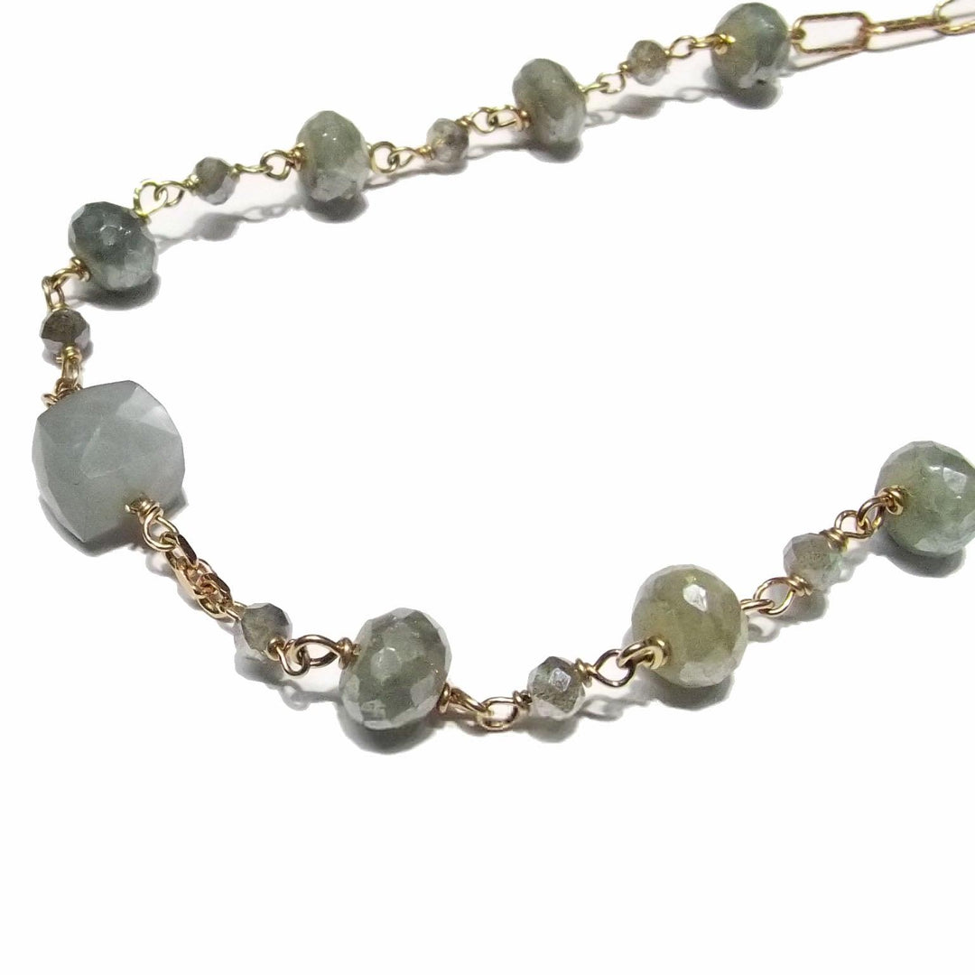 Crisor-Halskette, 925er Silber, PVD-Finish, Roségold, Labradorit CL A3AR2 – Capodagli 1937