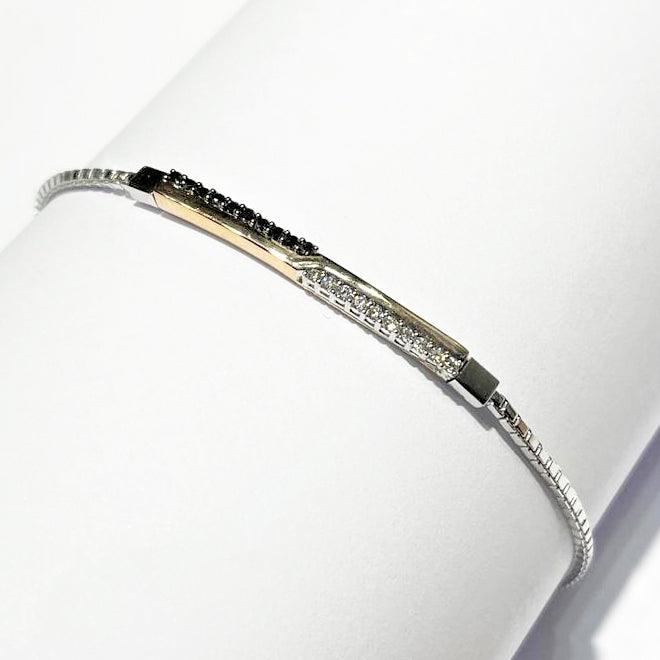 Davide & Delucchi Barretta Bratara tenis din aur alb si roz de 18kt cu diamante 0075BR - Capodagli 1937