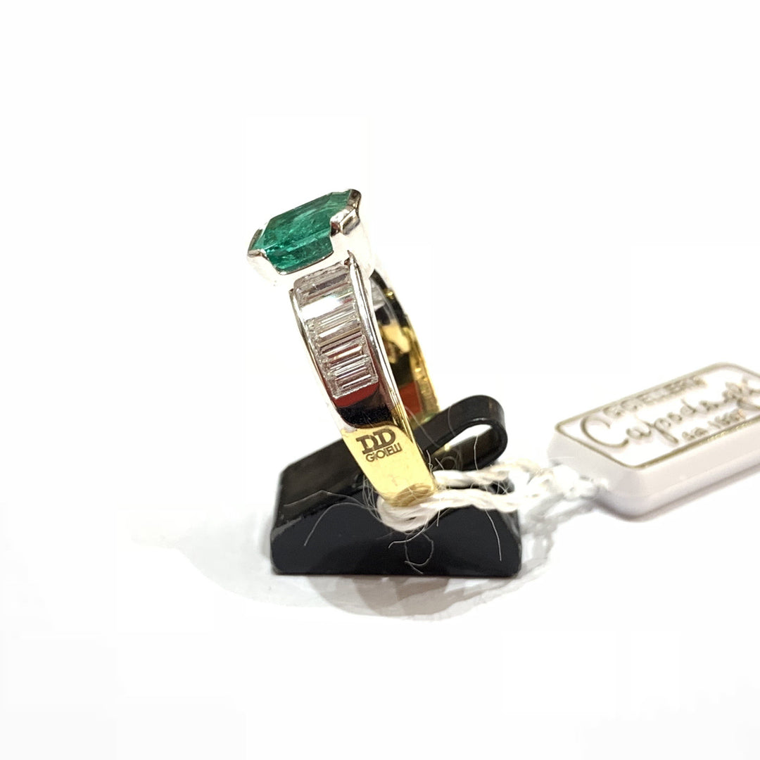 Pierścionek Davite & Delucchi 18-karatowe złoto szmaragd 2,14 ct Diamenty Bagietka - Biżuteria Capodagli