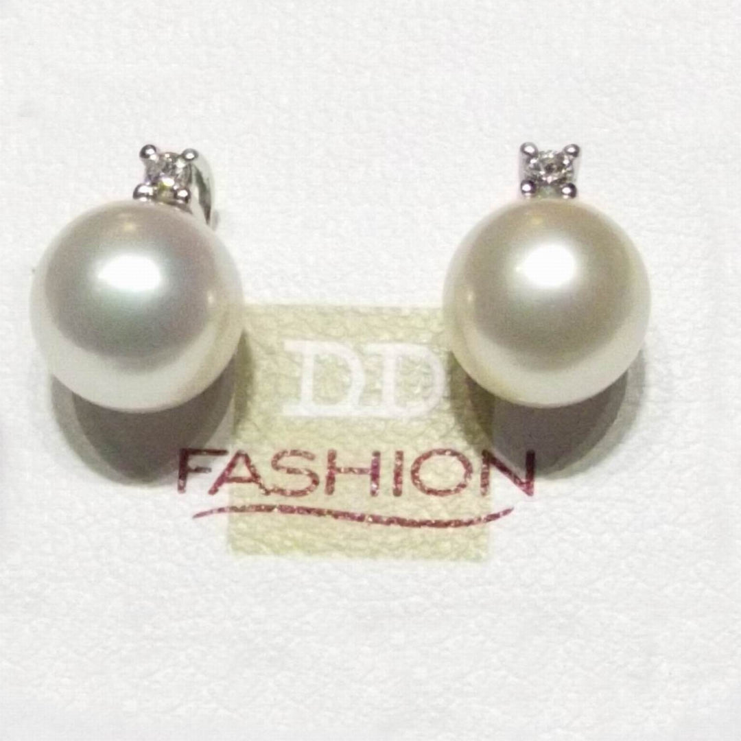 Cercei Davite & Delucchi diamante din aur de 18kt Perla Akoya 8mm BB8200 - Bijuterii Capodagli