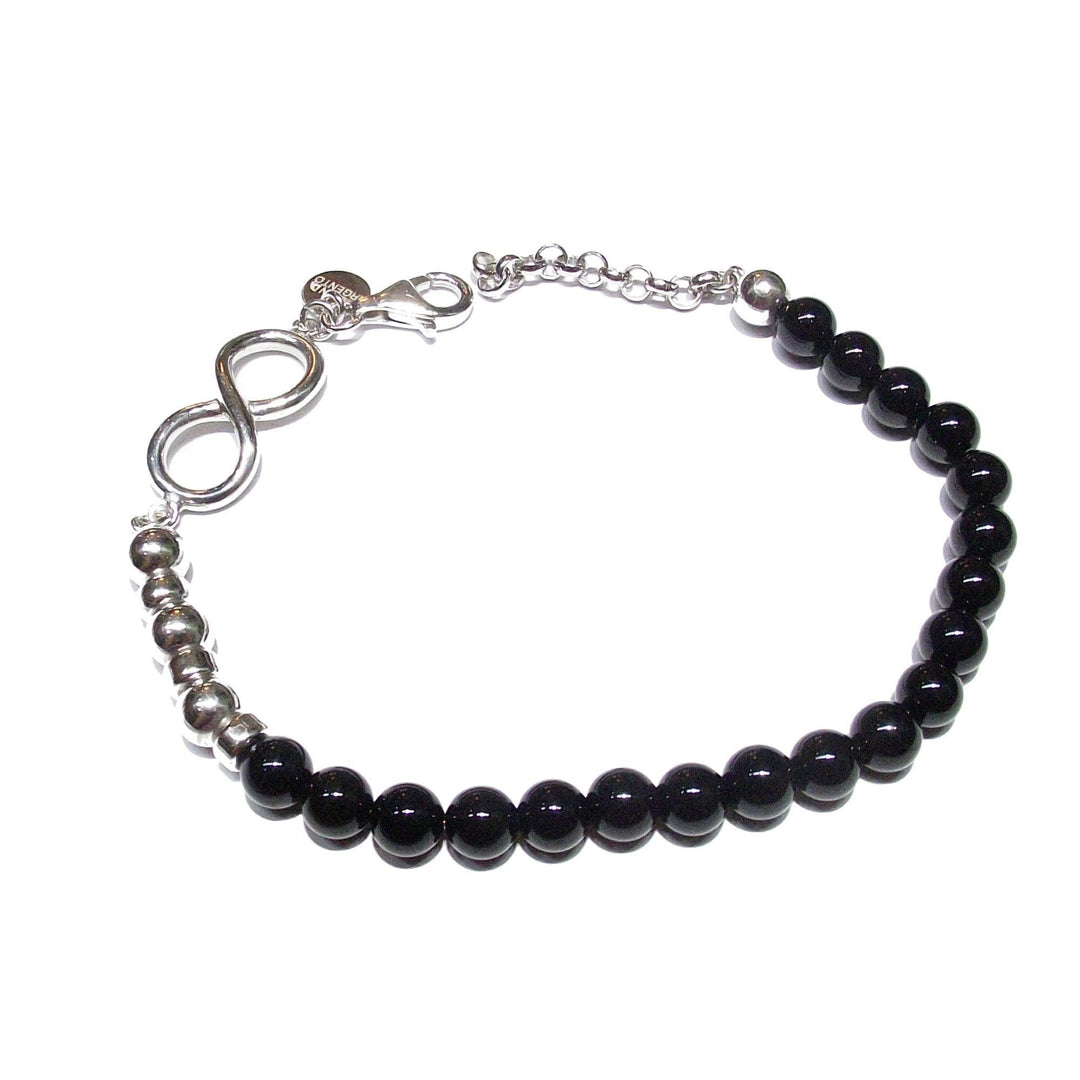 Design Srebrna bransoletka nieskończona srebro 925 i onyks DA 201.BR - Gioielleria Capodagli