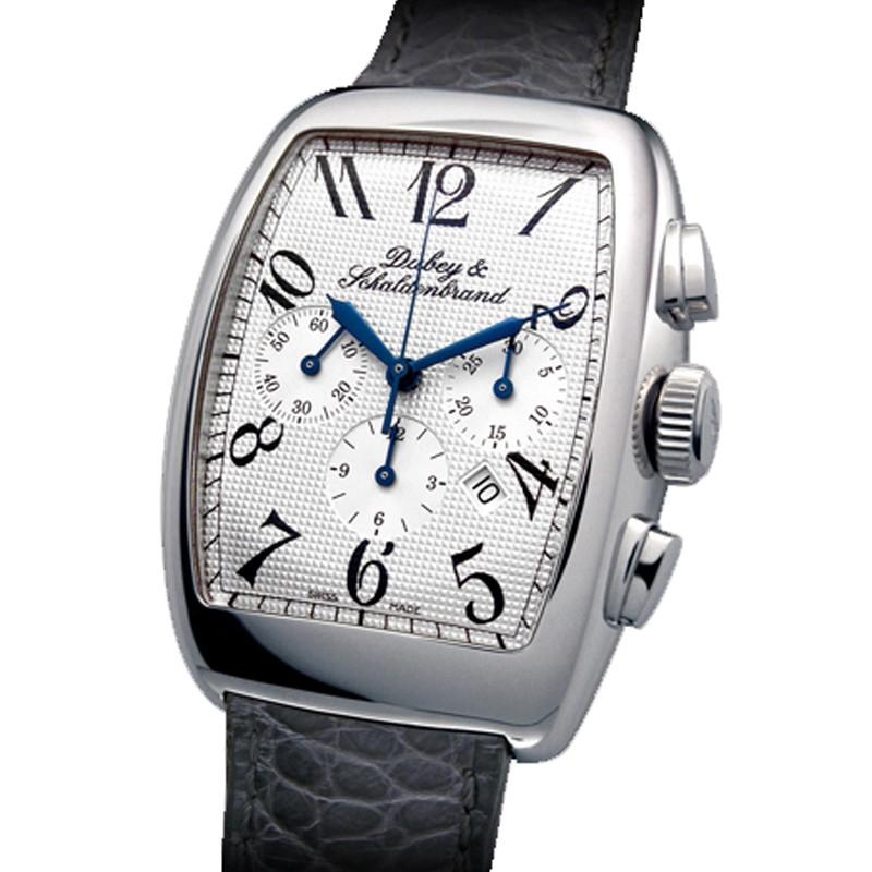 Montre homme Dubey & Schaldenbrand Aerodyn Aerochrono 33x44mm chronographe automatique bracelet alligator en acier DU1012AC1PD - Gioielleria Capodagli