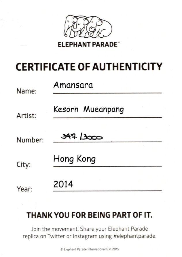 Elephant Parade elefant Amansara Limited Edition 3000 AMANSARA 15 - Capodagli 1937