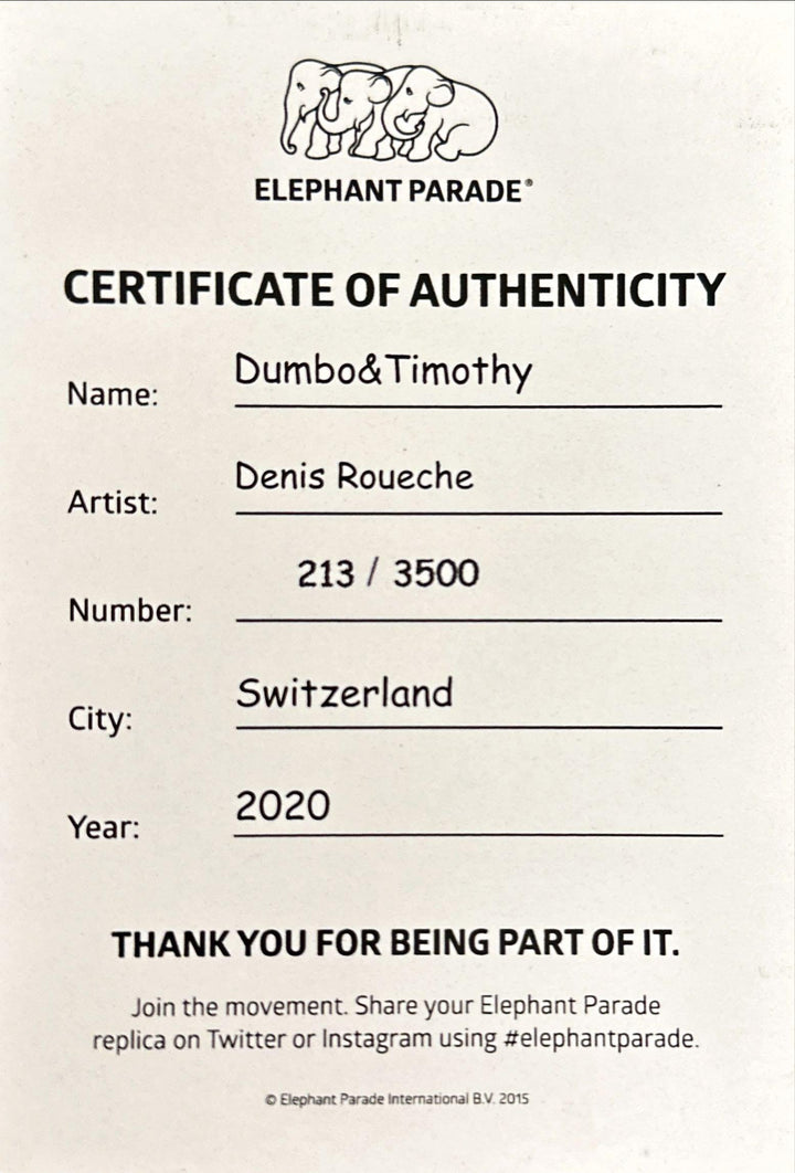 Elephant Parade olifant Dumbo en Timothy 10 cm Limited Edition 3500 DUMBO&TIMOTHY 10 - Capodagli 1937