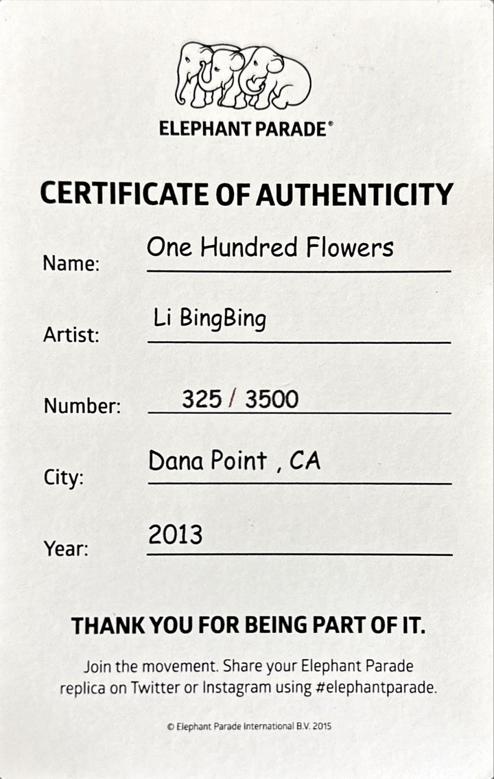 Elefante Desfile elefante Cem Flores 10cm Edição Limitada 3500 CEM FLORES 10 - Capodagli 1937