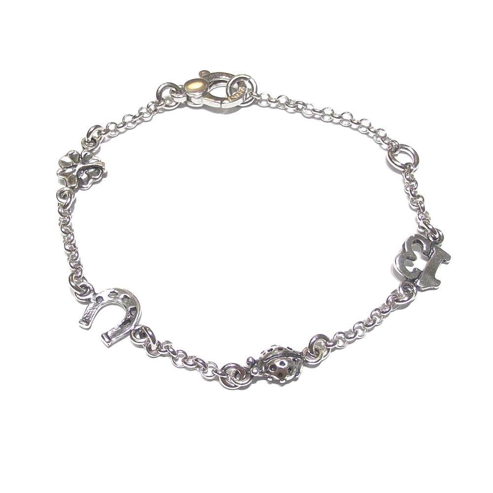Giovanni Raspini Fantasy Lucky armbånd 925 sølv 19cm 10348 - Capodagli Jewellery