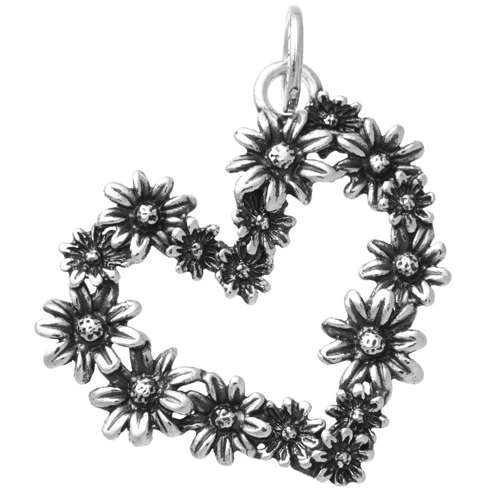 Giovanni Raspini charm Heart Daisies Large 925 sølv 11095 - Capodagli smykker