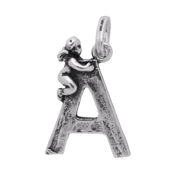 Giovanni Raspini charme bogstav A med engel 925 sølv 6065 - Capodagli smykker