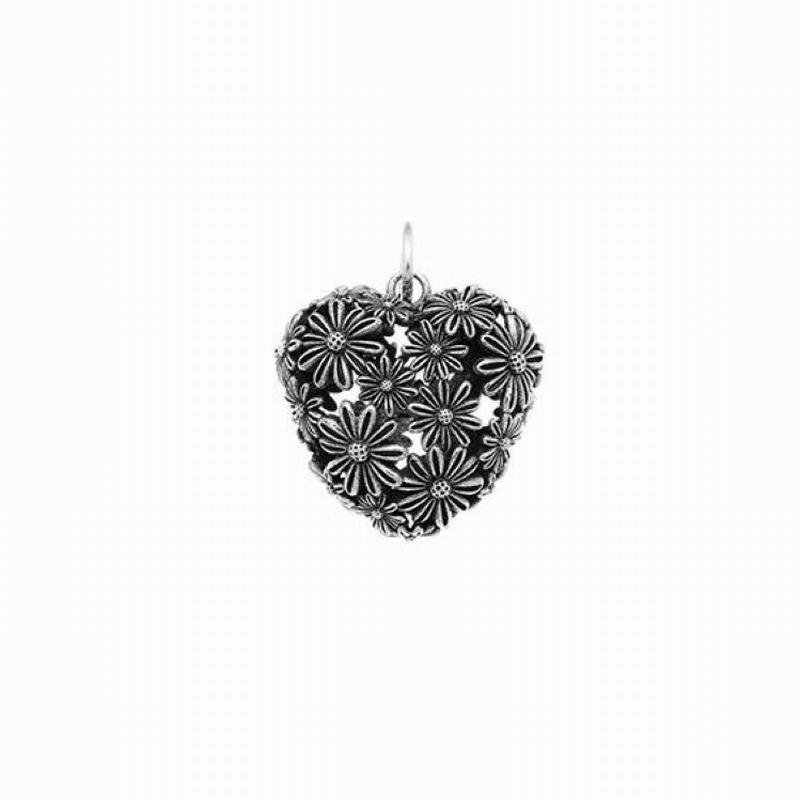 Giovanni Raspini Silberanhänger Herzanhänger Gänseblümchen 10203 - Capodagli Jewellery