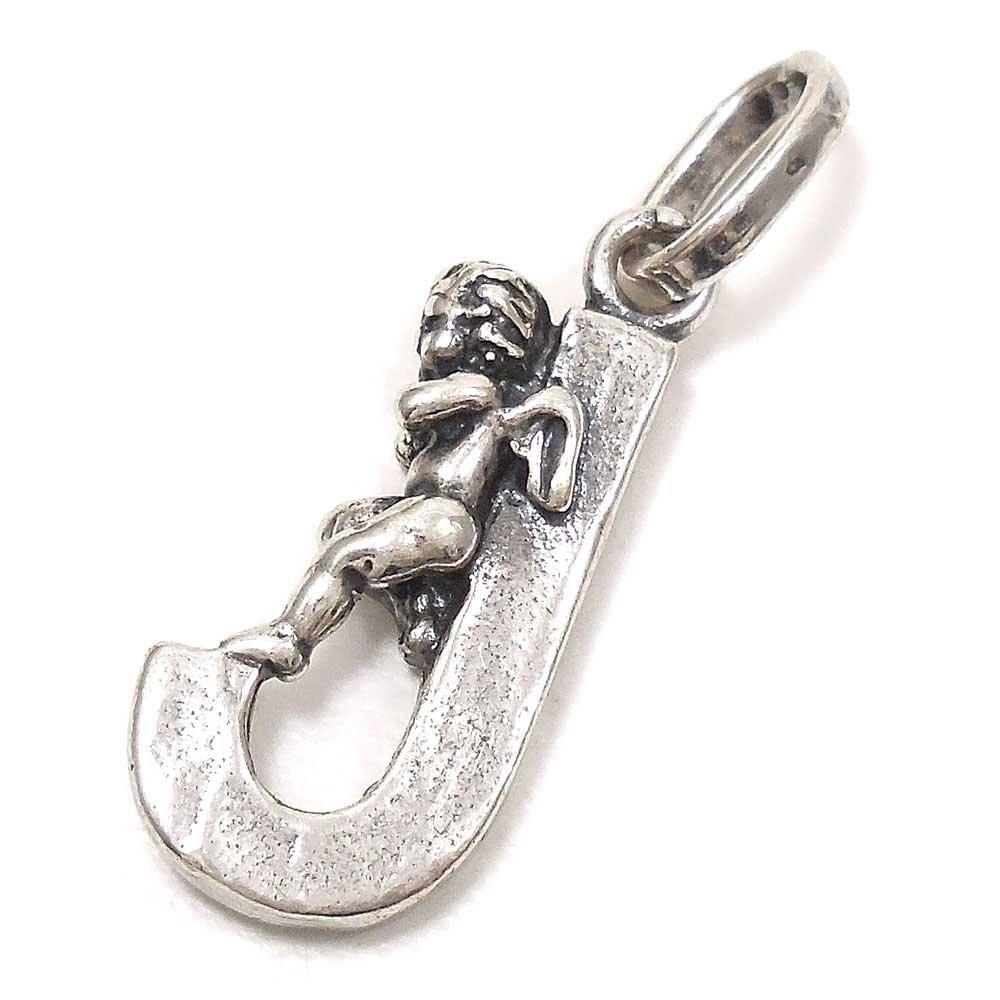 Giovanni Raspini sølv vedhæng charm J med engel 6086 - Capodagli smykker