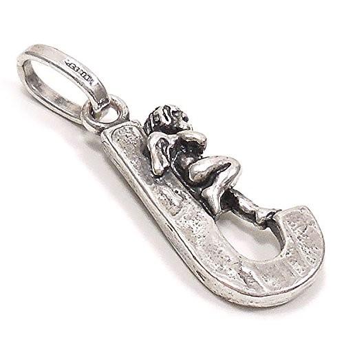 Charm colgante J de plata de Giovanni Raspini con ángel 6086 - Joyas Capodagli