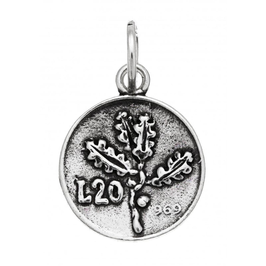 Giovanni Raspini srebrna zawieszka-breloczek moneta 20 lirów 9458 - Biżuteria Capodagli