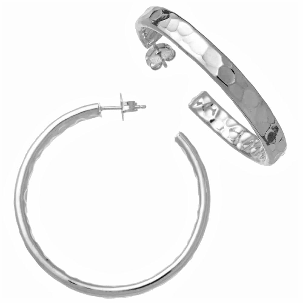 Giovanni Raspini Flat Medium hoop øreringe 925 sølv 11043 - Capodagli Jewellery