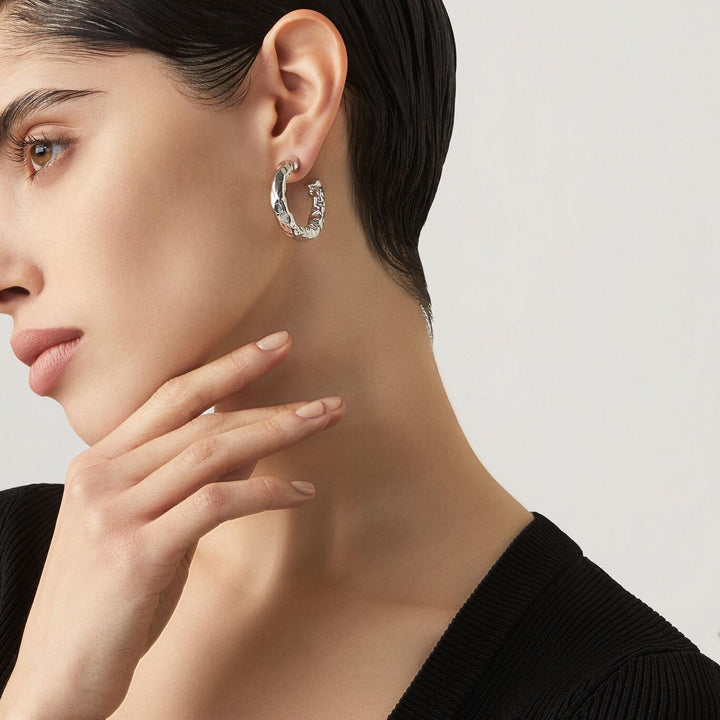 Giovanni Raspini Stone Piccoli hoop earrings 925 silver 11677 - Capodagli 1937