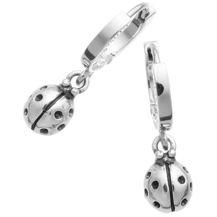 Giovanni Raspini sølv Huggie mariehøne øreringe 10704 - Capodagli smykker